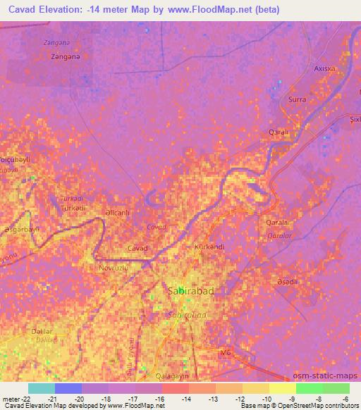 Cavad,Azerbaijan Elevation Map