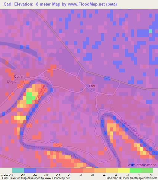 Carli,Azerbaijan Elevation Map