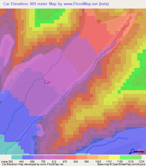 Car,Azerbaijan Elevation Map