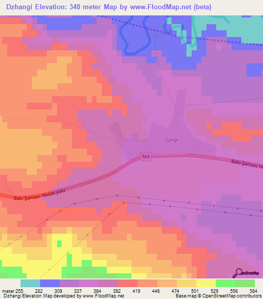 Dzhangi,Azerbaijan Elevation Map