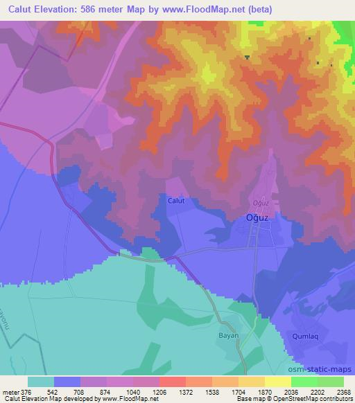 Calut,Azerbaijan Elevation Map