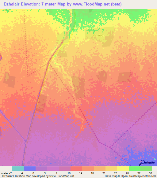 Dzhalair,Azerbaijan Elevation Map