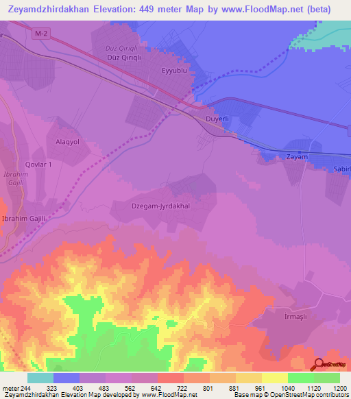 Zeyamdzhirdakhan,Azerbaijan Elevation Map
