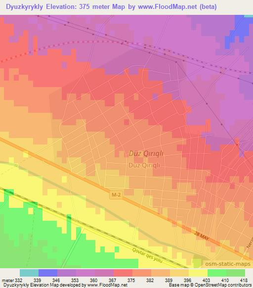 Dyuzkyrykly,Azerbaijan Elevation Map