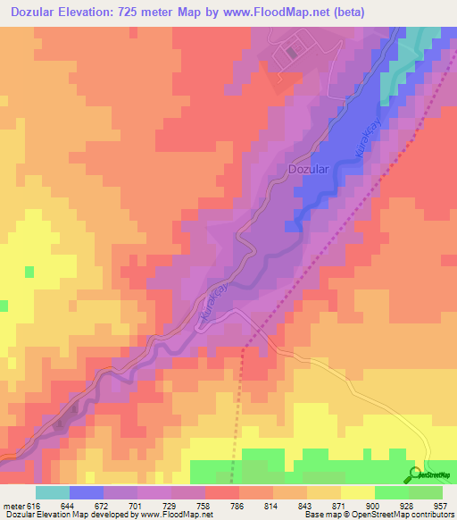 Dozular,Azerbaijan Elevation Map