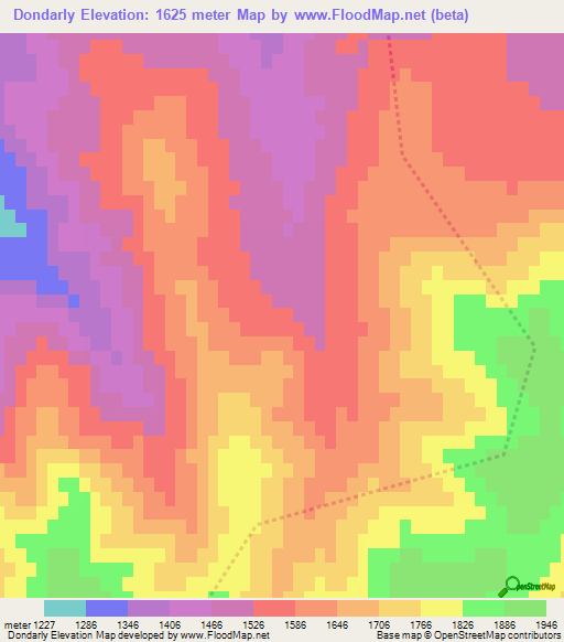 Dondarly,Azerbaijan Elevation Map