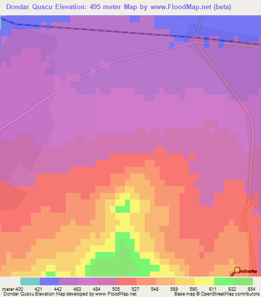 Dondar Quscu,Azerbaijan Elevation Map