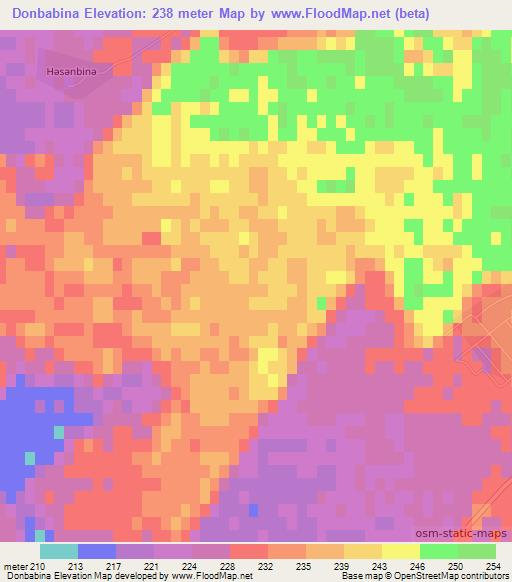 Donbabina,Azerbaijan Elevation Map