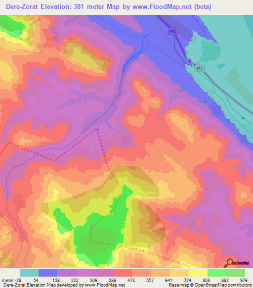 Dere-Zorat,Azerbaijan Elevation Map