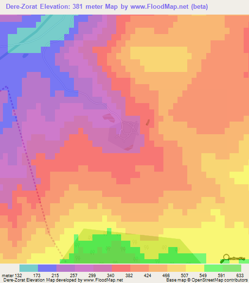 Dere-Zorat,Azerbaijan Elevation Map