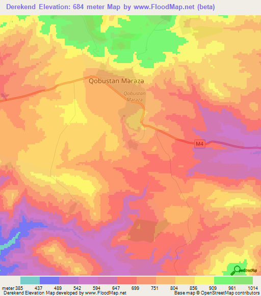 Derekend,Azerbaijan Elevation Map