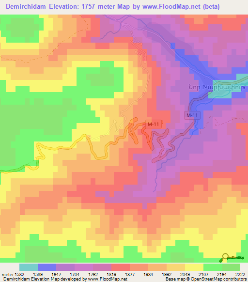 Demirchidam,Azerbaijan Elevation Map