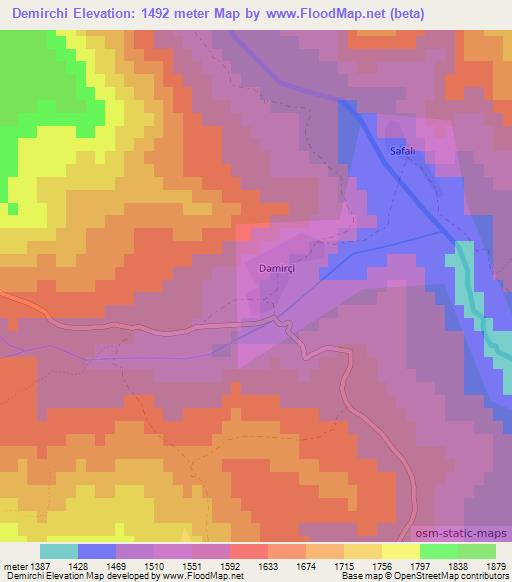 Demirchi,Azerbaijan Elevation Map