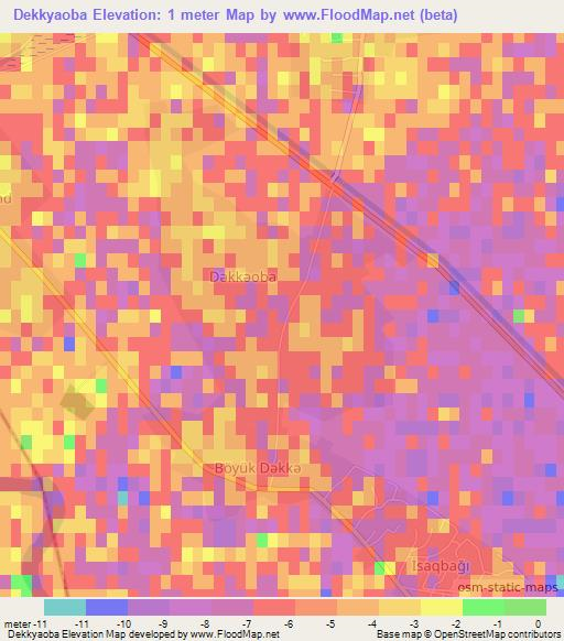 Dekkyaoba,Azerbaijan Elevation Map