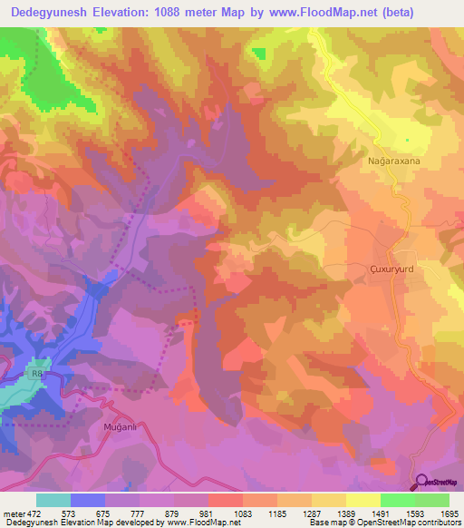 Dedegyunesh,Azerbaijan Elevation Map