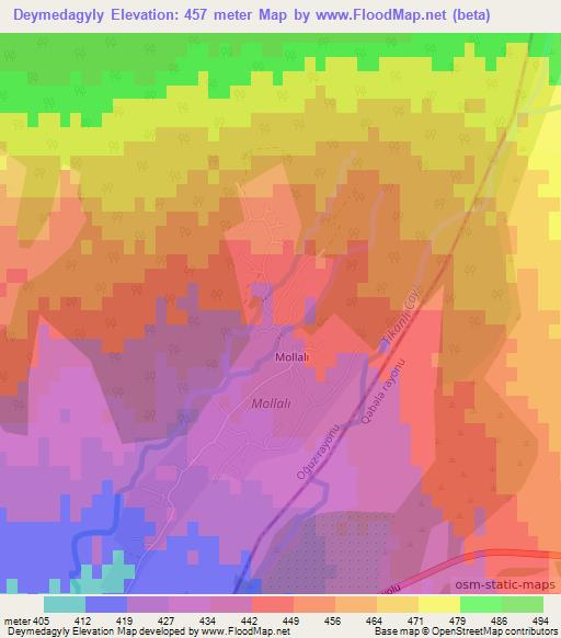 Deymedagyly,Azerbaijan Elevation Map
