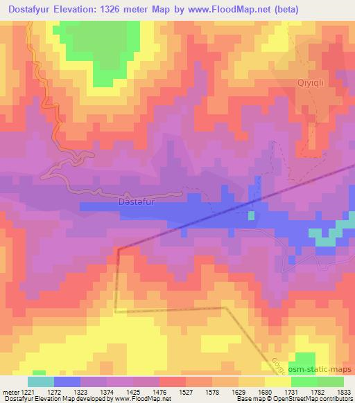 Dostafyur,Azerbaijan Elevation Map