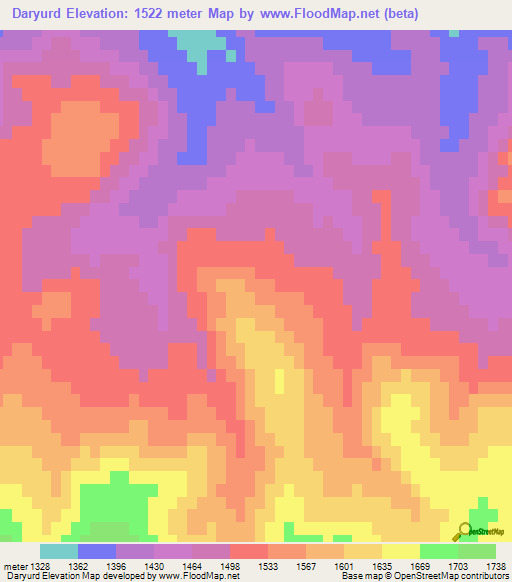 Daryurd,Azerbaijan Elevation Map