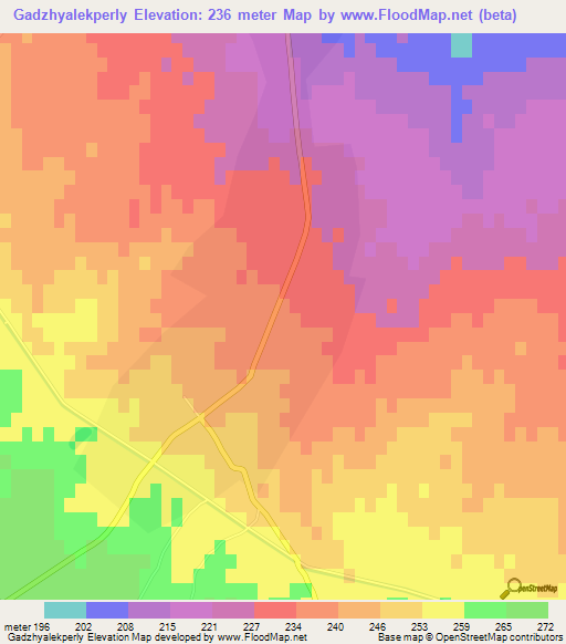 Gadzhyalekperly,Azerbaijan Elevation Map