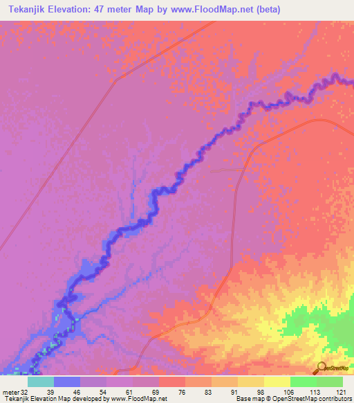 Tekanjik,Iran Elevation Map