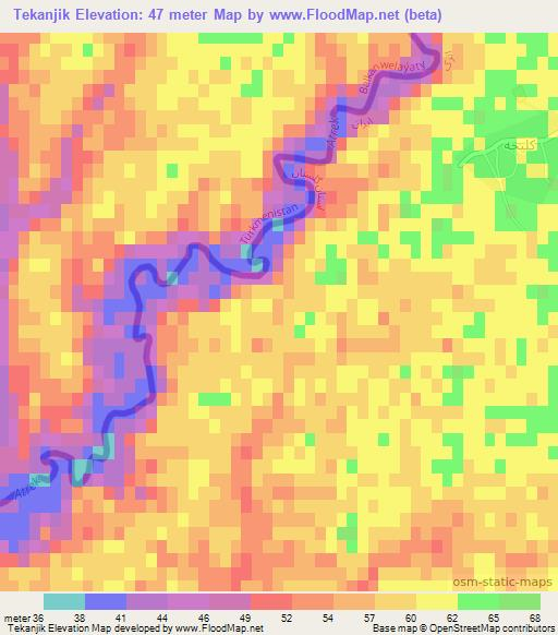 Tekanjik,Iran Elevation Map