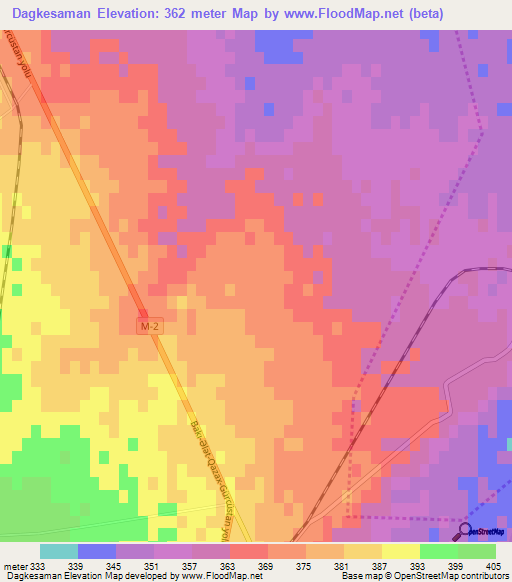 Dagkesaman,Azerbaijan Elevation Map