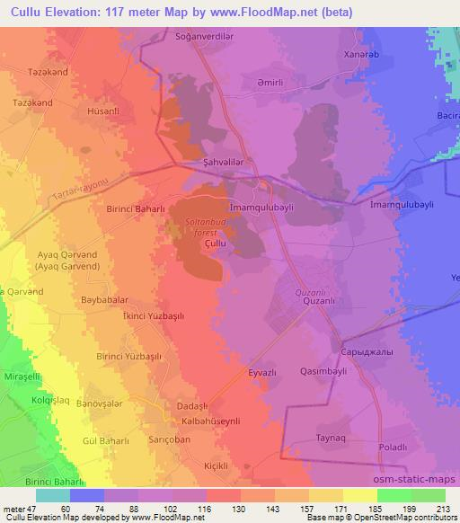 Cullu,Azerbaijan Elevation Map
