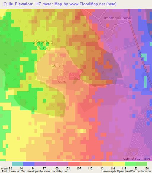Cullu,Azerbaijan Elevation Map