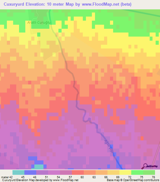 Cuxuryurd,Azerbaijan Elevation Map
