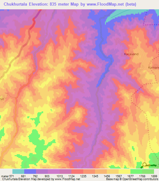 Chukhurtala,Azerbaijan Elevation Map