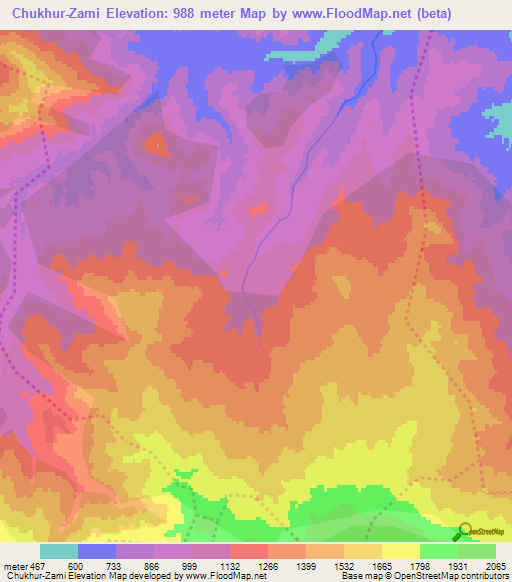 Chukhur-Zami,Azerbaijan Elevation Map