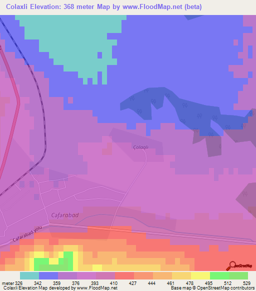 Colaxli,Azerbaijan Elevation Map