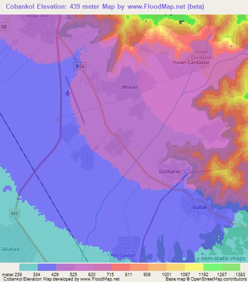 Cobankol,Azerbaijan Elevation Map