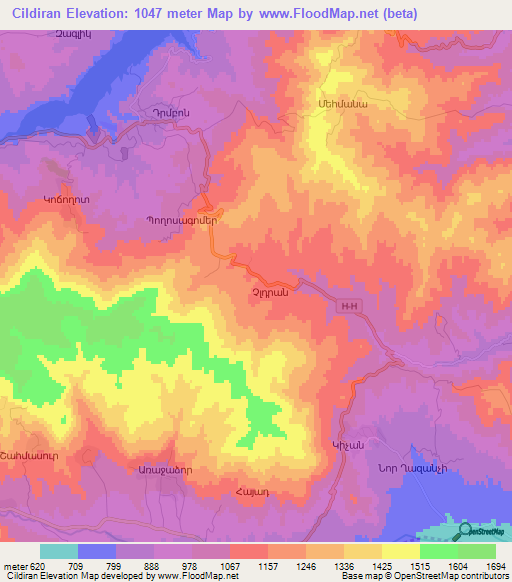 Cildiran,Azerbaijan Elevation Map