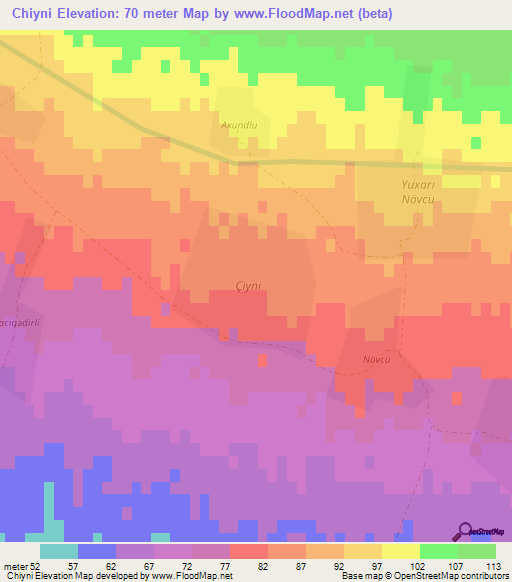 Chiyni,Azerbaijan Elevation Map