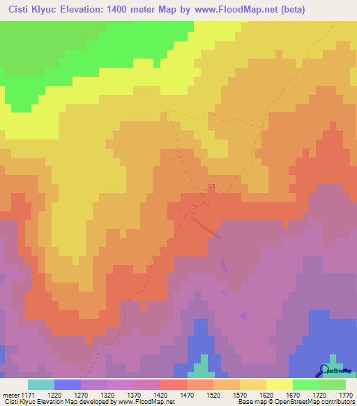 Cisti Klyuc,Azerbaijan Elevation Map