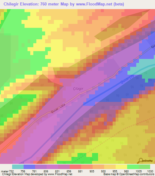 Chilegir,Azerbaijan Elevation Map