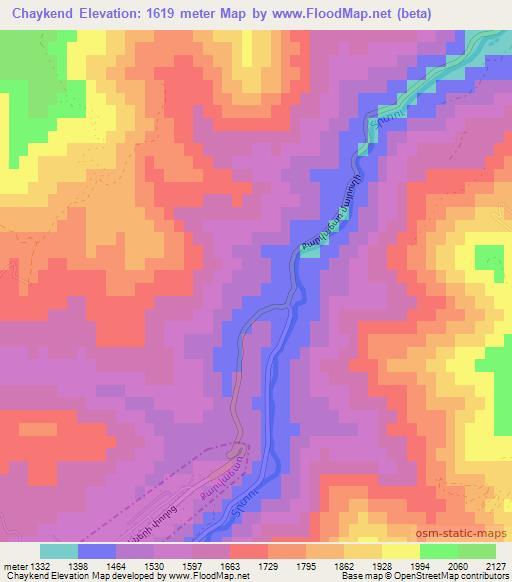 Chaykend,Azerbaijan Elevation Map