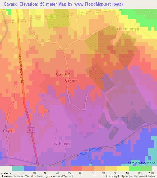 Cayarxi,Azerbaijan Elevation Map