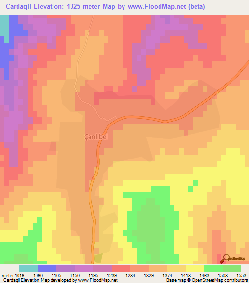 Cardaqli,Azerbaijan Elevation Map