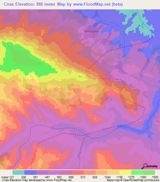 Cirax,Azerbaijan Elevation Map