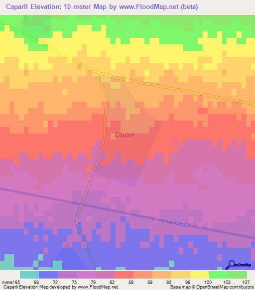 Caparli,Azerbaijan Elevation Map