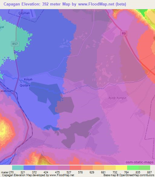 Capagan,Azerbaijan Elevation Map