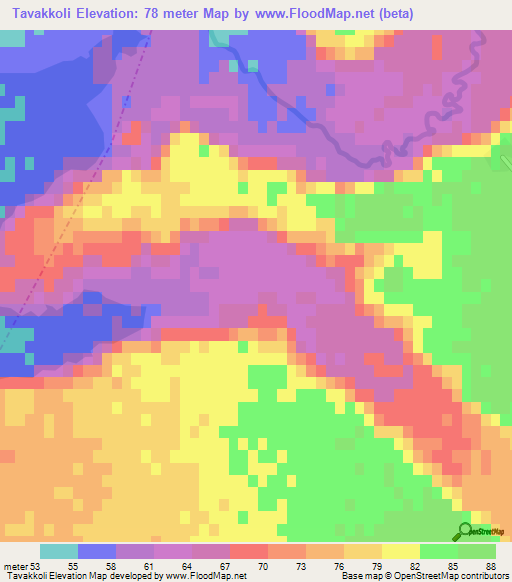 Tavakkoli,Iran Elevation Map