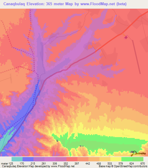 Canaqbulaq,Azerbaijan Elevation Map