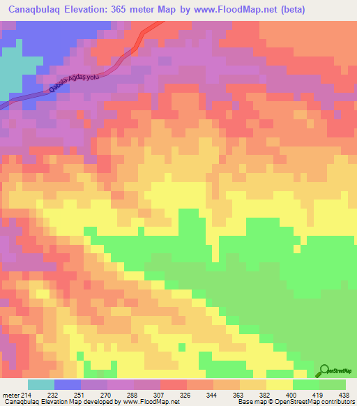 Canaqbulaq,Azerbaijan Elevation Map