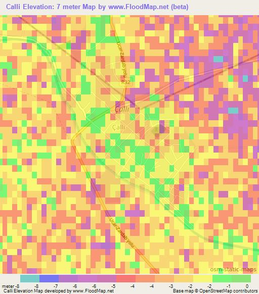 Calli,Azerbaijan Elevation Map
