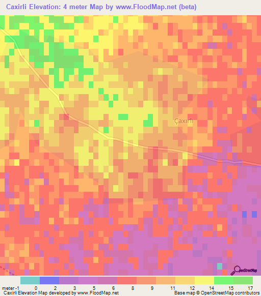 Caxirli,Azerbaijan Elevation Map