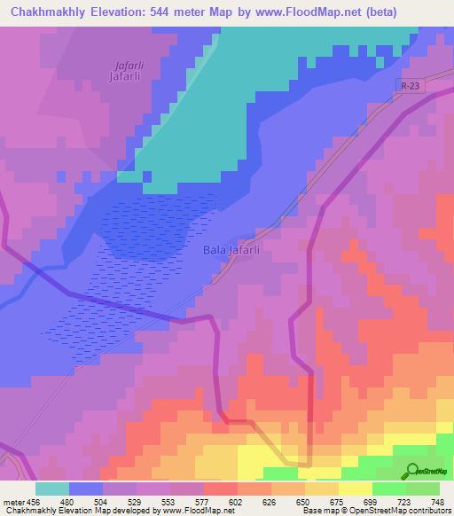 Chakhmakhly,Armenia Elevation Map