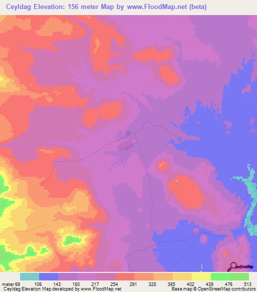 Ceyldag,Azerbaijan Elevation Map